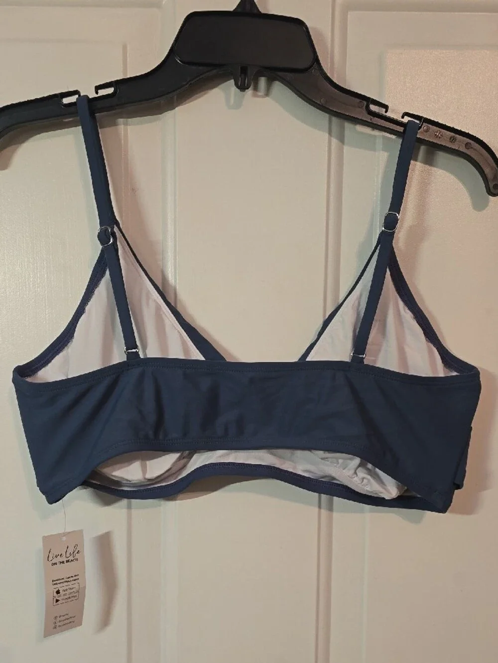Cupshe Deep Slate Blue Twist-Front Bandeau Bikini Set